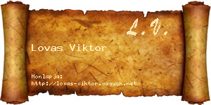 Lovas Viktor névjegykártya